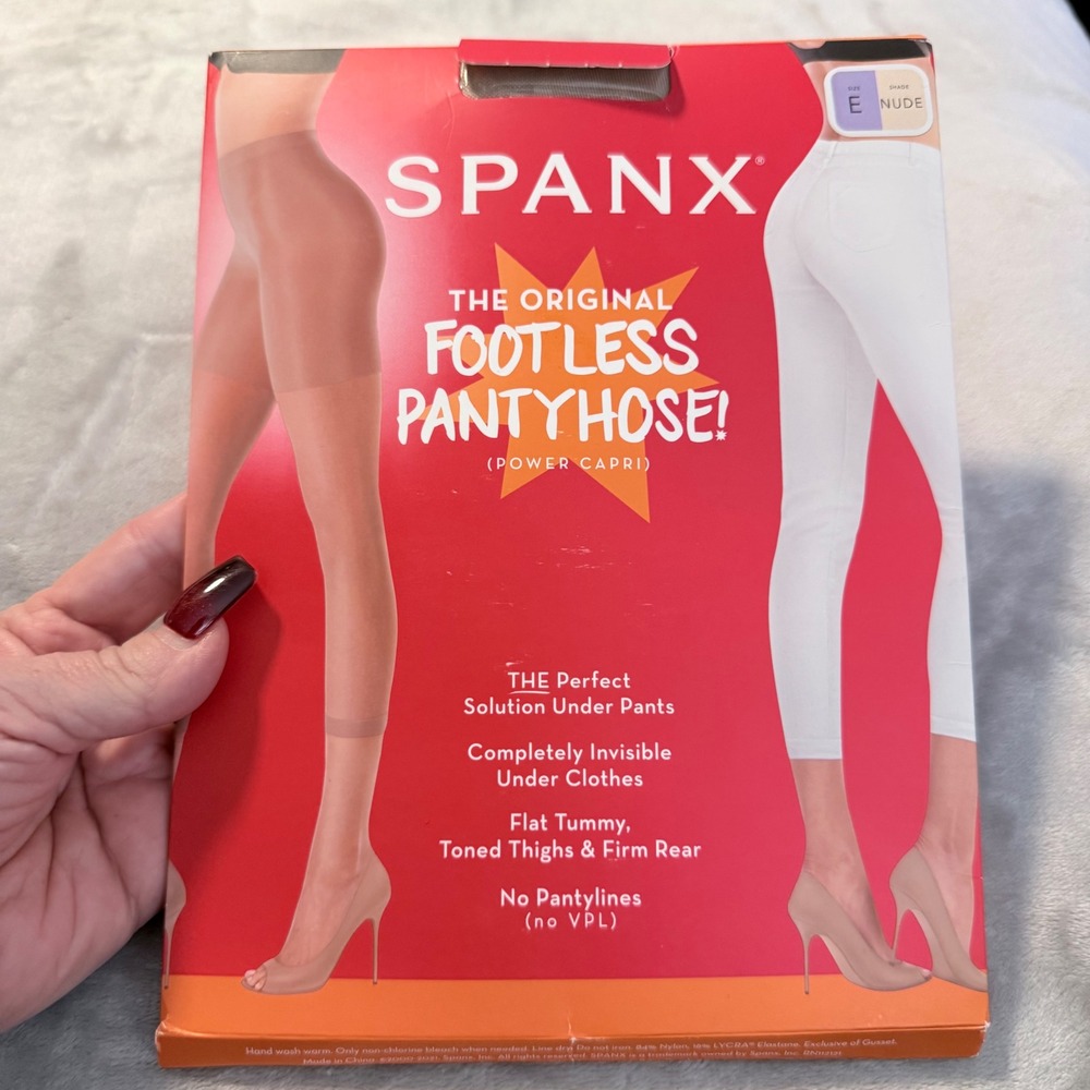 SPANX Original Footless Pantyhose Power Capri Nude Size E Shapewear NIP